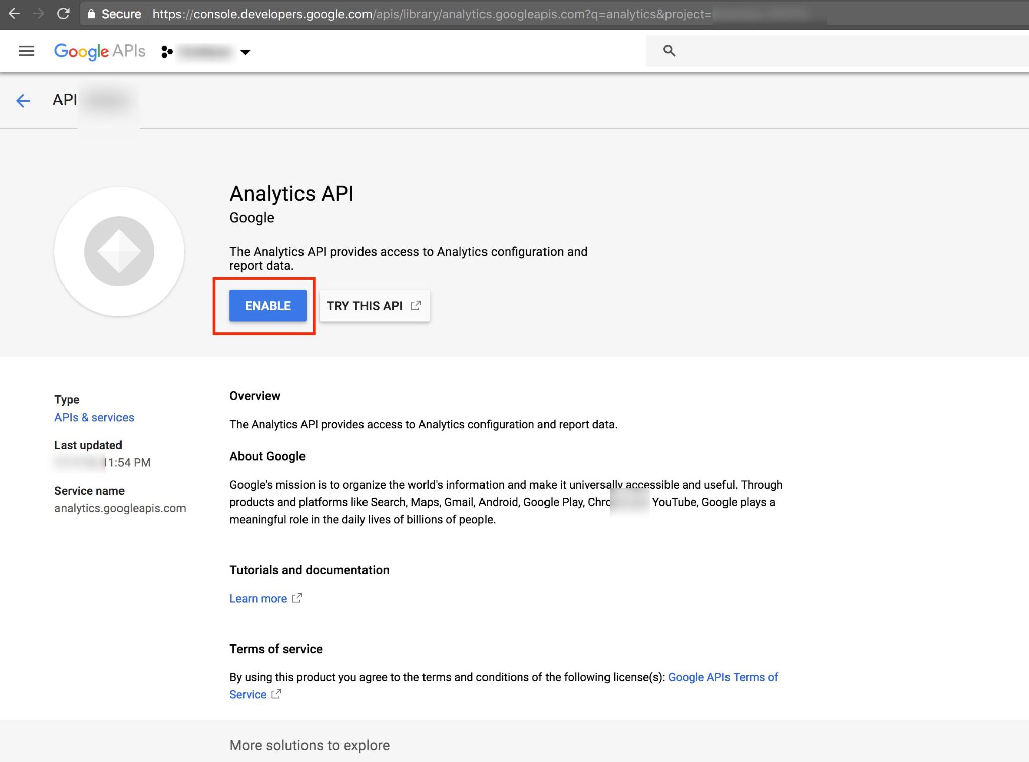 itechsaas cms google analytics enable api